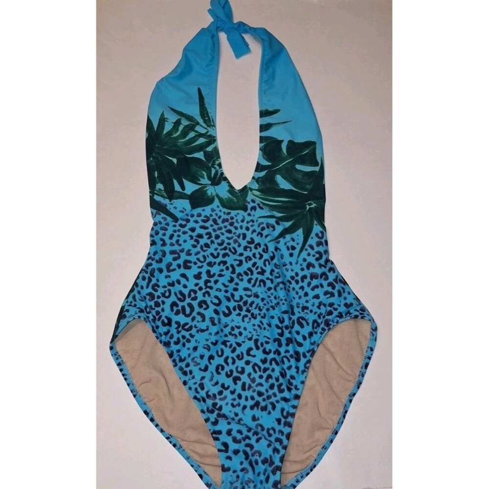 Diva Studio Small Women's Bathing Swim Suit Swimsuit Blue One Piece